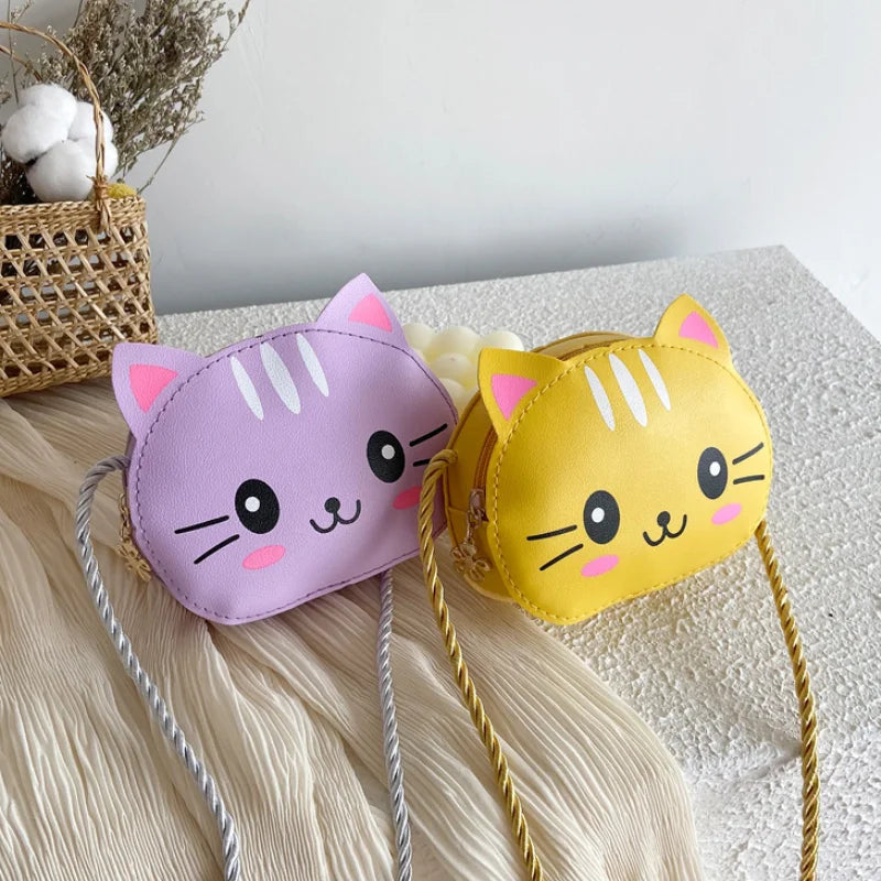 Cute Design Children's Small Cat Shoulder Bags Lovely Baby Girls Coin Purse Boys Kids Crossbody Bag Handbag Princess Accessories