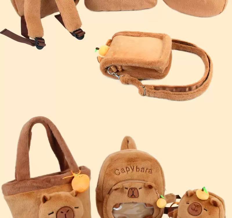 New Capybara Plush Bag Kapybara Shoulder Bag Crossbody Bag Mobile Phone Bag Children's Birthday Gift Holiday Party Favours