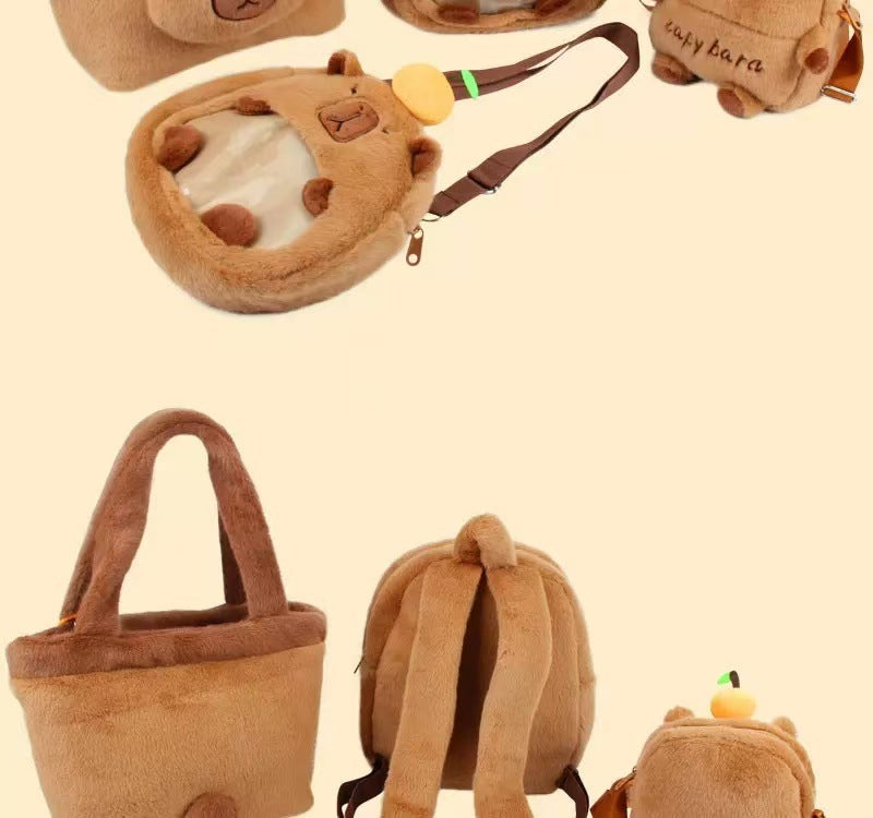 New Capybara Plush Bag Kapybara Shoulder Bag Crossbody Bag Mobile Phone Bag Children's Birthday Gift Holiday Party Favours