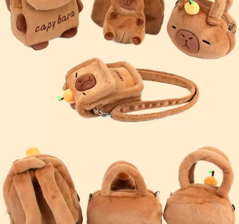 New Capybara Plush Bag Kapybara Shoulder Bag Crossbody Bag Mobile Phone Bag Children's Birthday Gift Holiday Party Favours