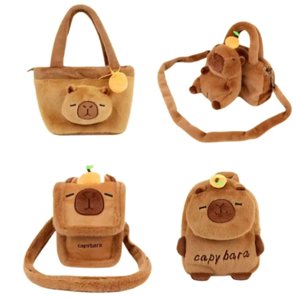 New Capybara Plush Bag Kapybara Shoulder Bag Crossbody Bag Mobile Phone Bag Children's Birthday Gift Holiday Party Favours