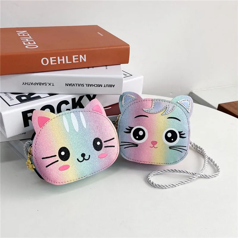 Cute Design Children's Small Cat Shoulder Bags Lovely Baby Girls Coin Purse Boys Kids Crossbody Bag Handbag Princess Accessories