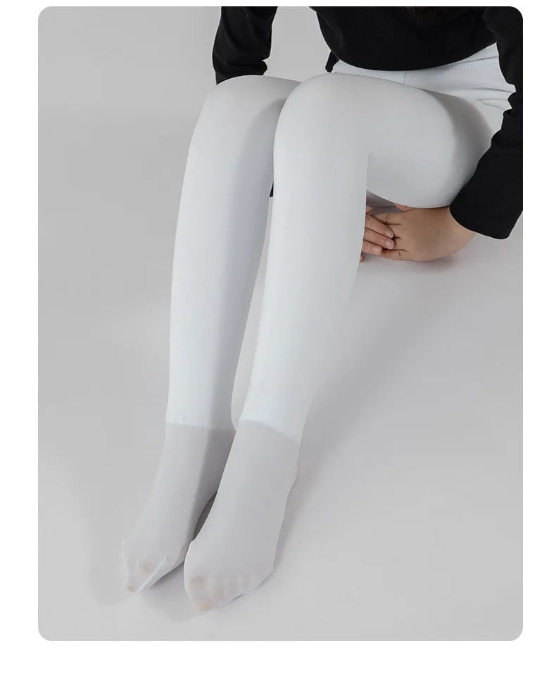 High Quality Winter Fur Girls Leggings Thick Velvet Children Pants Warm Elastic Waist Cotton Kids Girls Trouse
