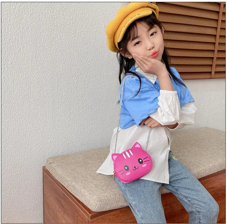 Cute Design Children's Small Cat Shoulder Bags Lovely Baby Girls Coin Purse Boys Kids Crossbody Bag Handbag Princess Accessories