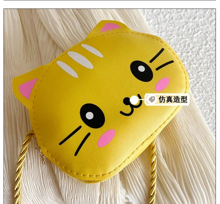 Cute Design Children's Small Cat Shoulder Bags Lovely Baby Girls Coin Purse Boys Kids Crossbody Bag Handbag Princess Accessories