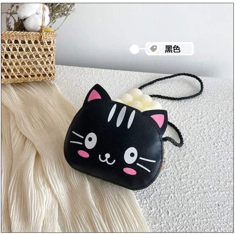 Cute Design Children's Small Cat Shoulder Bags Lovely Baby Girls Coin Purse Boys Kids Crossbody Bag Handbag Princess Accessories