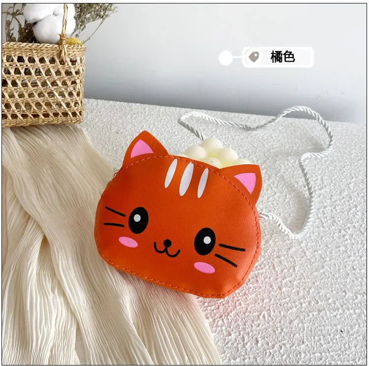Cute Design Children's Small Cat Shoulder Bags Lovely Baby Girls Coin Purse Boys Kids Crossbody Bag Handbag Princess Accessories