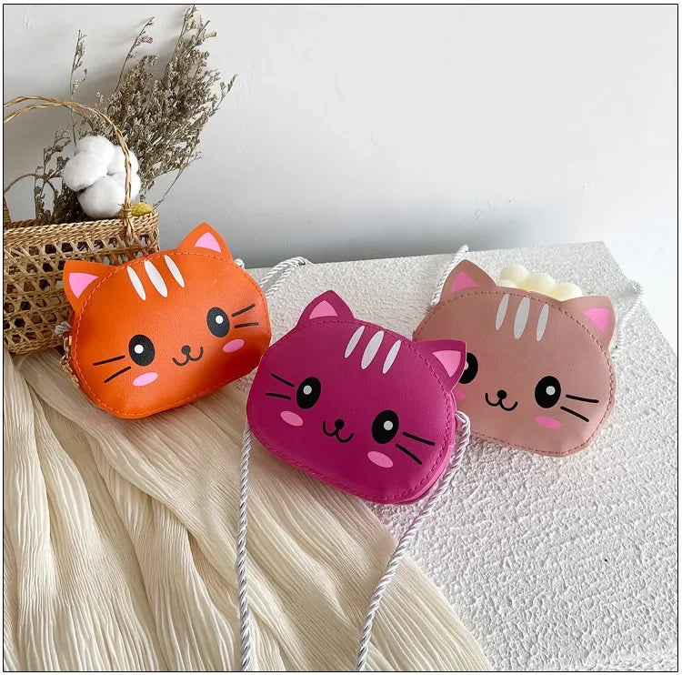 Cute Design Children's Small Cat Shoulder Bags Lovely Baby Girls Coin Purse Boys Kids Crossbody Bag Handbag Princess Accessories
