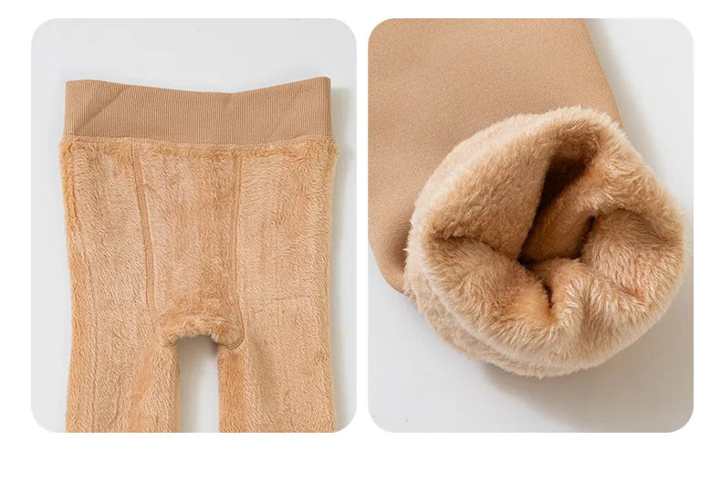 High Quality Winter Fur Girls Leggings Thick Velvet Children Pants Warm Elastic Waist Cotton Kids Girls Trouse