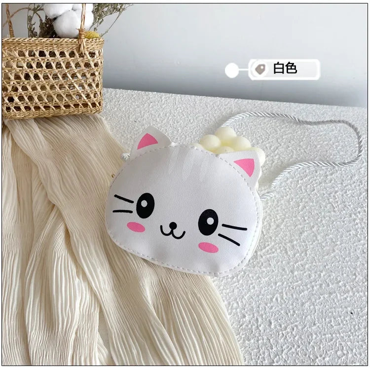 Cute Design Children's Small Cat Shoulder Bags Lovely Baby Girls Coin Purse Boys Kids Crossbody Bag Handbag Princess Accessories