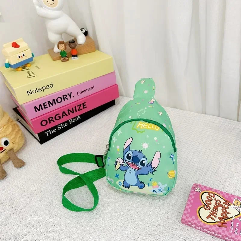 Bolsa de Peito do Stitch — Mochila Cartoon Fofa da Disney, Novo Modelo Anime, Bolsa Transversal para Viagem, Lazer e Organização — Presente de Aniversário para Menino ou Menina