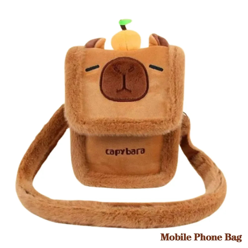 New Capybara Plush Bag Kapybara Shoulder Bag Crossbody Bag Mobile Phone Bag Children's Birthday Gift Holiday Party Favours