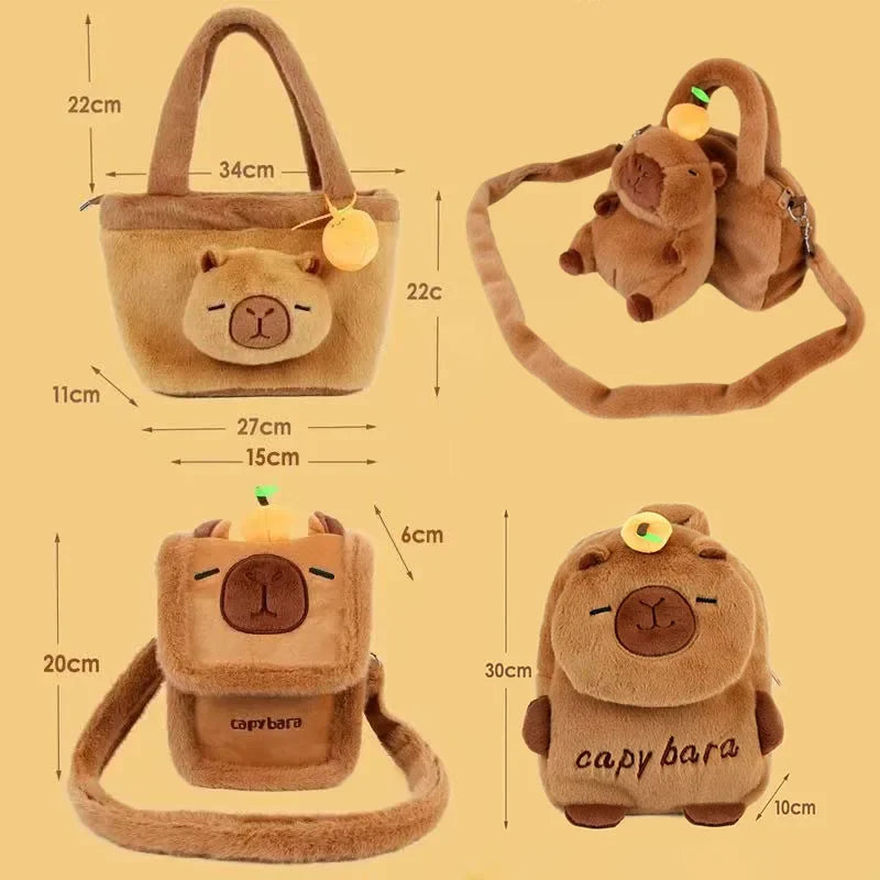 New Capybara Plush Bag Kapybara Shoulder Bag Crossbody Bag Mobile Phone Bag Children's Birthday Gift Holiday Party Favours