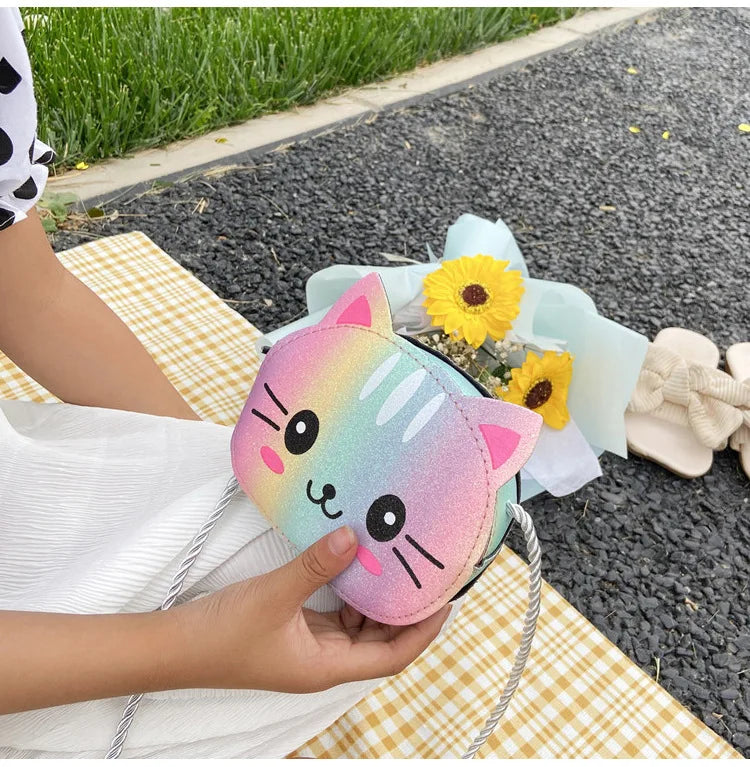 Cute Design Children's Small Cat Shoulder Bags Lovely Baby Girls Coin Purse Boys Kids Crossbody Bag Handbag Princess Accessories