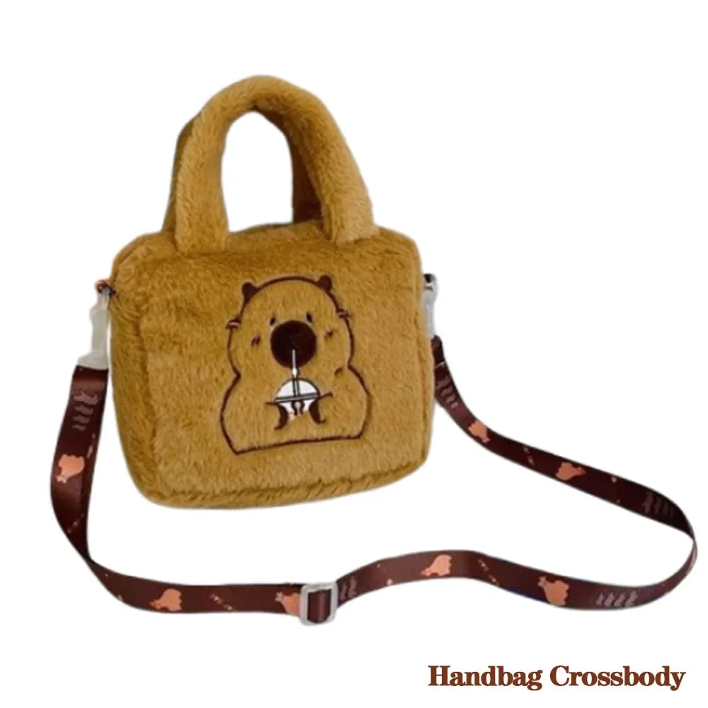 New Capybara Plush Bag Kapybara Shoulder Bag Crossbody Bag Mobile Phone Bag Children's Birthday Gift Holiday Party Favours