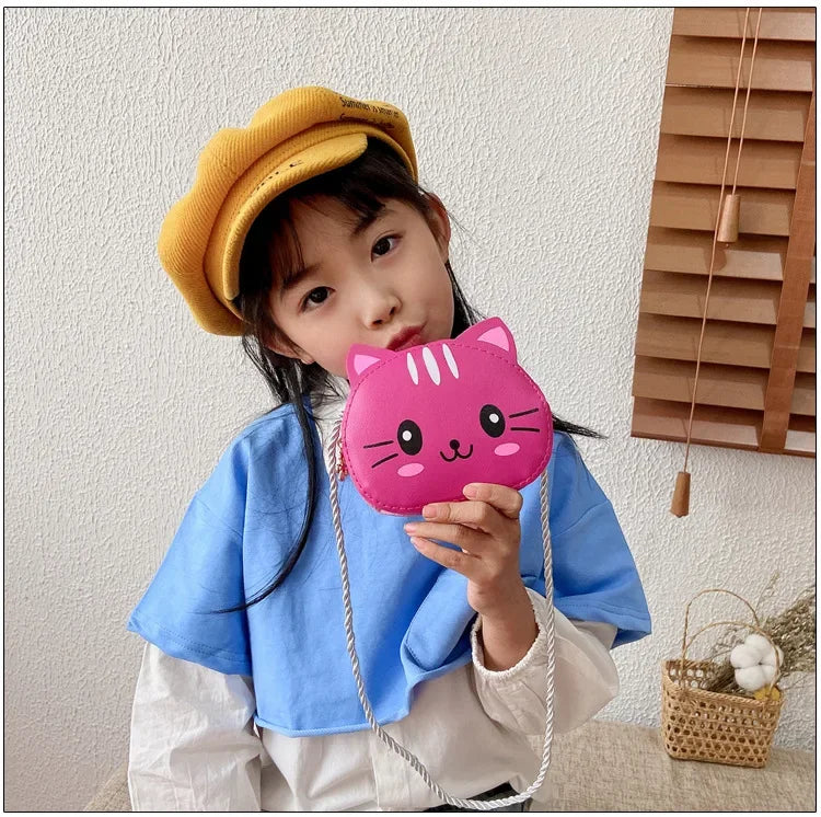 Cute Design Children's Small Cat Shoulder Bags Lovely Baby Girls Coin Purse Boys Kids Crossbody Bag Handbag Princess Accessories