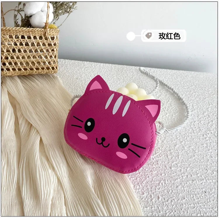 Cute Design Children's Small Cat Shoulder Bags Lovely Baby Girls Coin Purse Boys Kids Crossbody Bag Handbag Princess Accessories