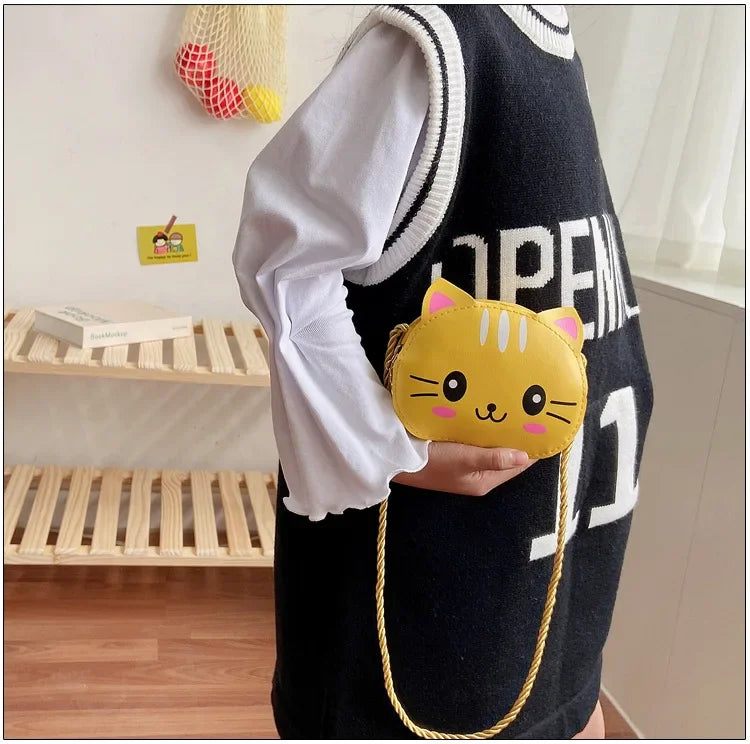 Cute Design Children's Small Cat Shoulder Bags Lovely Baby Girls Coin Purse Boys Kids Crossbody Bag Handbag Princess Accessories