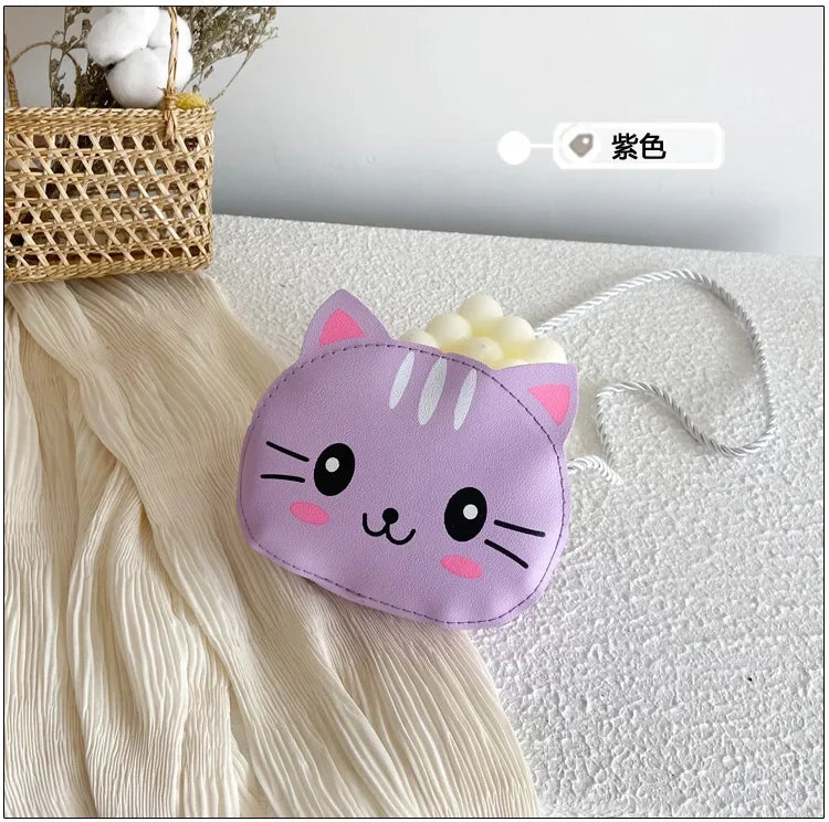 Cute Design Children's Small Cat Shoulder Bags Lovely Baby Girls Coin Purse Boys Kids Crossbody Bag Handbag Princess Accessories
