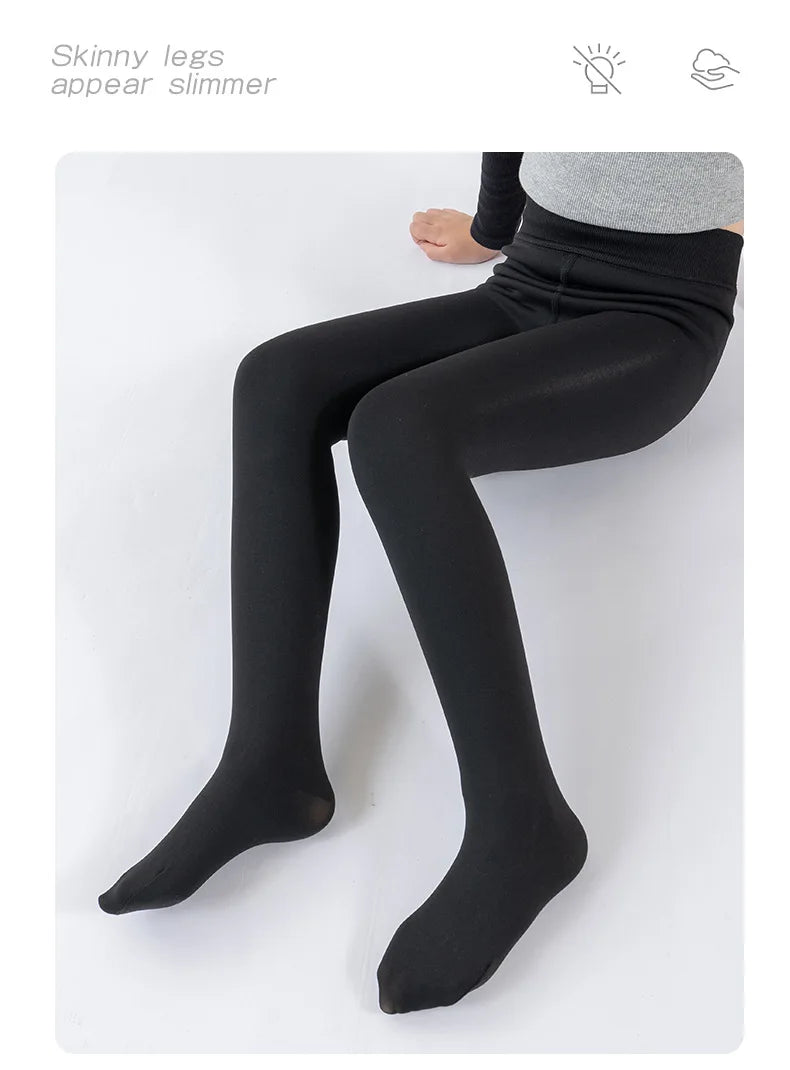 High Quality Winter Fur Girls Leggings Thick Velvet Children Pants Warm Elastic Waist Cotton Kids Girls Trouse