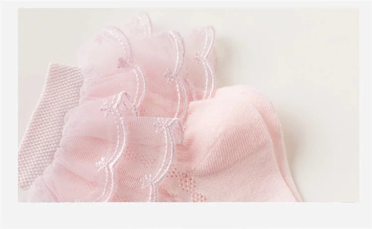 3Pairs/set Kids Socks For Girls Princess Lace White Pink Children's Sock Cotton Soft Teenagers Socks Summer Spring Autumn 1-15Y