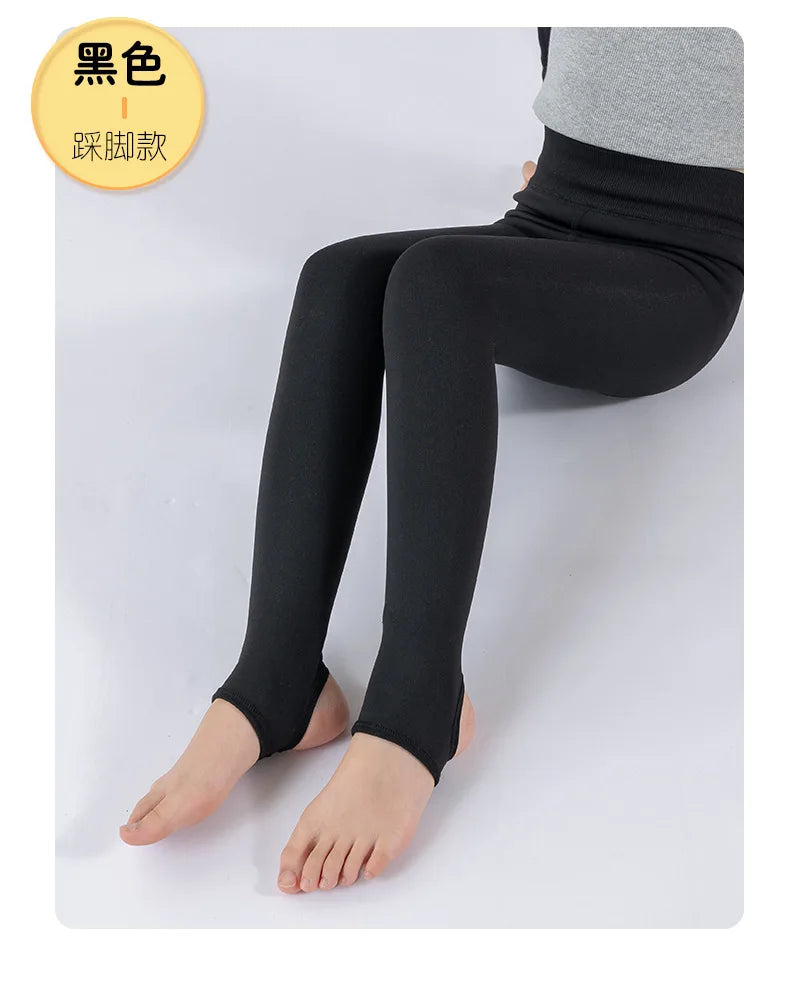 High Quality Winter Fur Girls Leggings Thick Velvet Children Pants Warm Elastic Waist Cotton Kids Girls Trouse