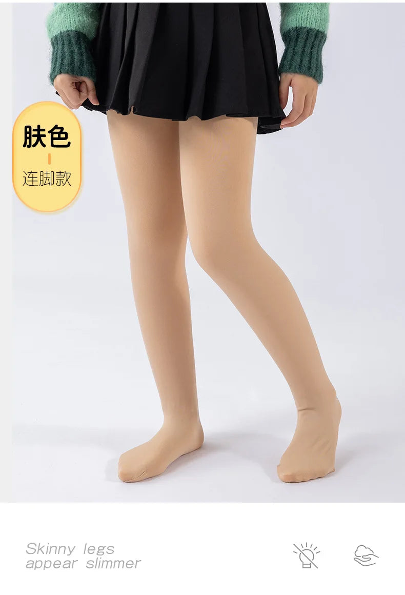 High Quality Winter Fur Girls Leggings Thick Velvet Children Pants Warm Elastic Waist Cotton Kids Girls Trouse